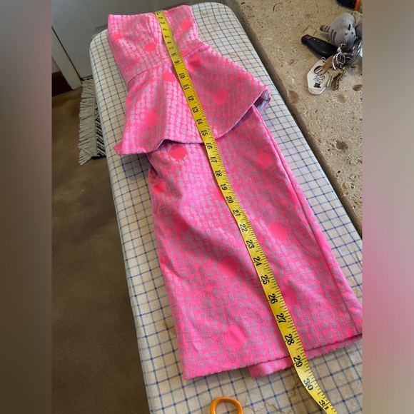 VINTAGE NICOLE MILLER HOT PINK POLKA DOT PEPLUM MINI DRESS - Picture 10 of 10